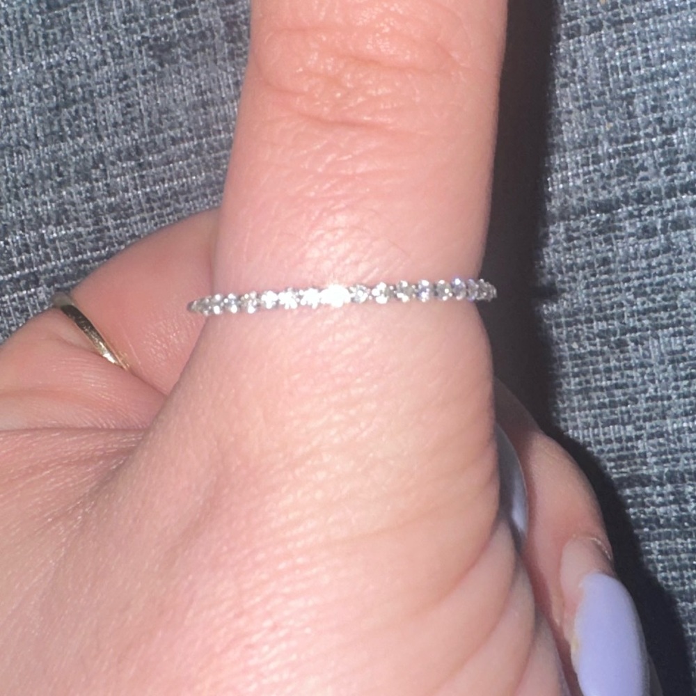 14k White Gold and natural Diamond Ring
